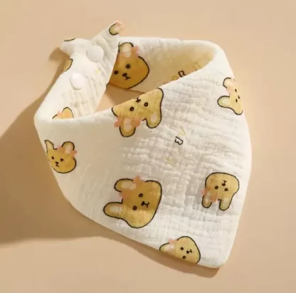 Imagen 1 de 2 de Babero Bebé Gasa De Algodón Conejitos Absorbente Suave Surtido