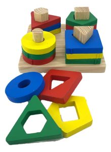 Miniatura 2 de 9 de Encastre De Madera Formas Geométricas Apilable Didáctico Surtido