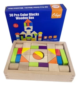 Miniatura 1 de 5 de Bloques De Madera Montessori 30 Piezas Construcción