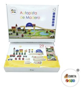 Miniatura 7 de 11 de Autopista De Madera Mini Ciudad Con Autitos Didáctico Surtido
