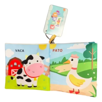 Imagen 7 de 10 de Libro De Tela Bebé Animales De Campo Estimulación Sensorial