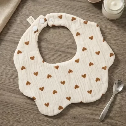 Imagen 1 de 5 de Babero Bebé Gasa De Algodón Corazones Absorbente Suave Surtido