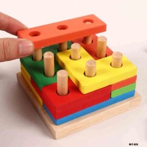 Miniatura 6 de 6 de Cubo Rompecabezas Madera Encastre 3d Didáctico Colores Surtido