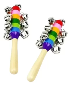 Miniatura 7 de 7 de Sonajero Cascabel Madera Bebé Maraca Didáctica Colores Surtido