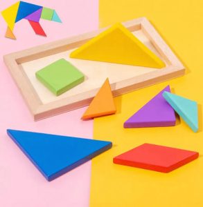 Miniatura 3 de 6 de Tangram De Madera Rectangular Juego Didáctico Figuras