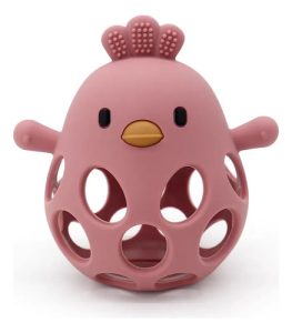 Miniatura 5 de 9 de Mordillo Silicona Bebé Pollito Sonajero Apto Para Morder