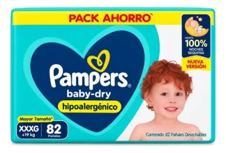 Pañales Pampers Baby-dry Xxxg (Extra Extra Extra  Grande) x82 Unidades +19 Kg