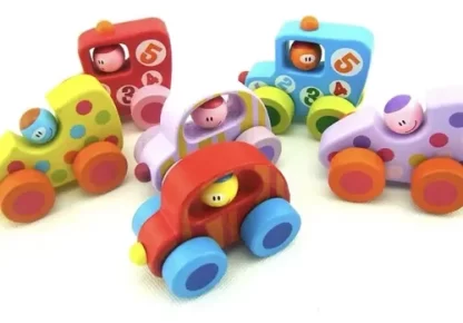 Imagen 7 de 7 de Autitos De Madera Didácticos Pack X6 Vehículos Colores Surtido