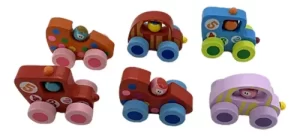 Miniatura 4 de 7 de Autitos De Madera Didácticos Pack X6 Vehículos Colores Surtido