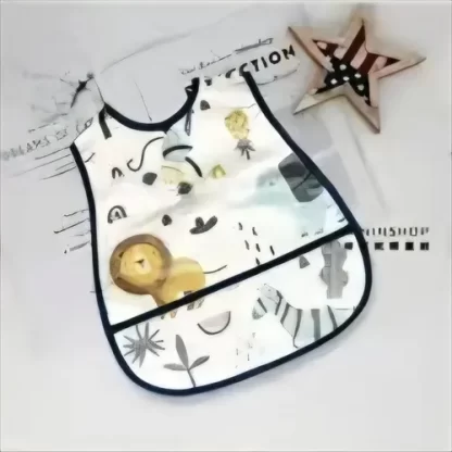 Imagen 3 de 9 de Babero Impermeable Bebé PU Con Bolsillo