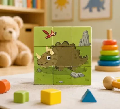 Imagen 8 de 10 de Cubo Rompecabezas Madera Encastre Bebé Didáctico Unicornio