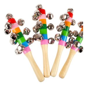 Miniatura 3 de 7 de Sonajero Cascabel Madera Bebé Maraca Didáctica Colores Surtido