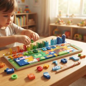 Miniatura 3 de 9 de Ábaco De Madera Juego Didáctico Contar Colores Y Formas Surtido