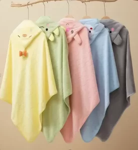 Miniatura 2 de 10 de Toallón Bebé Con Capucha Animalitos 75x75 Suave Absorbente