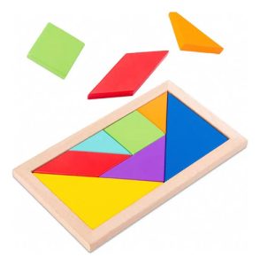 Miniatura 4 de 6 de Tangram De Madera Rectangular Juego Didáctico Figuras