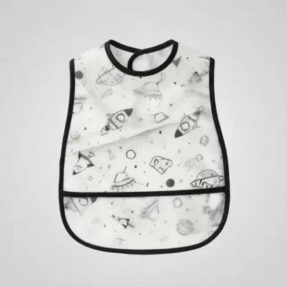 Imagen 8 de 9 de Babero Impermeable Bebé PU Con Bolsillo