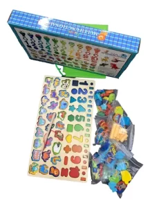 Miniatura 5 de 8 de Encastre Madera Números Con Cuentas Juego Didáctico Contar Surtido