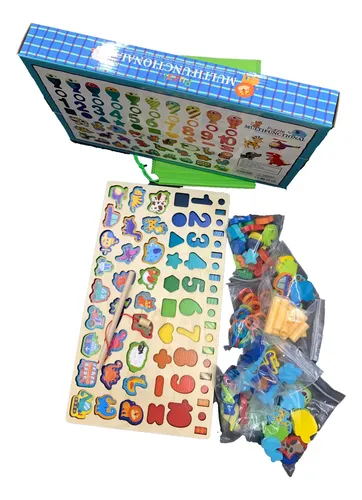 Imagen 5 de 8 de Encastre Madera Números Con Cuentas Juego Didáctico Contar Surtido