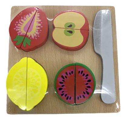 Imagen 4 de 7 de Cajoncito De Frutas Madera Juguete Didáctico Encastre Bebé Surtido
