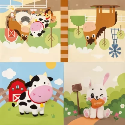 Imagen 5 de 10 de Libro De Tela Bebé Animales De Campo Estimulación Sensorial