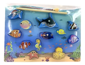 Miniatura 5 de 9 de Juego De Pesca Magnético Madera Con Cañas Peces Didáctico