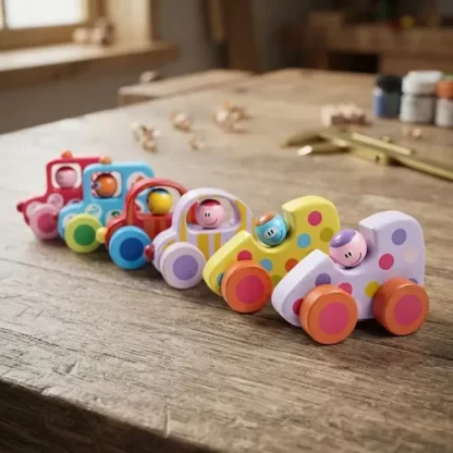 Imagen 1 de 7 de Autitos De Madera Didácticos Pack X6 Vehículos Colores Surtido