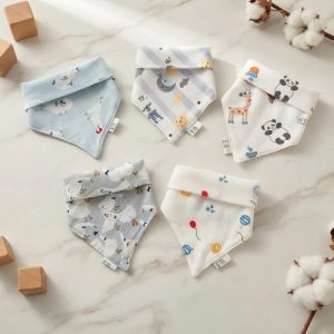 Miniatura 1 de 5 de Babero Bandana Bebé Algodón Estampado Absorbente