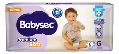 Imagen 1 de 1 de Pañales Babysec Premium Soft Grande (g) Sin Género