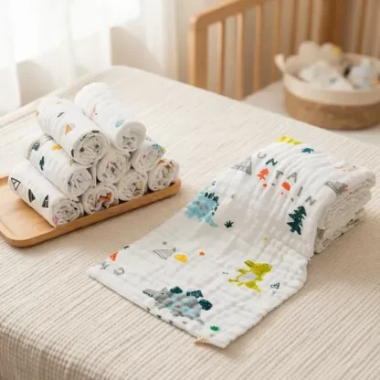 Imagen 1 de 10 de Toallita Bebé Gasa De Algodón 30x30 Muselina Estampada Surtido