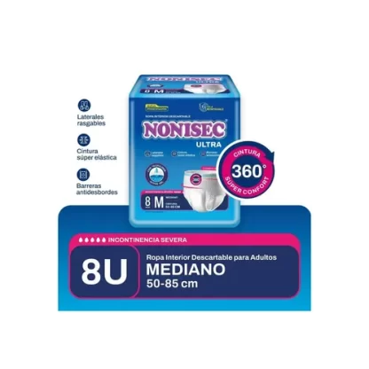 Imagen 2 de 2 de Pañales Para Adultos Descartables Nonisec Ropa Interior Ultra Mediano