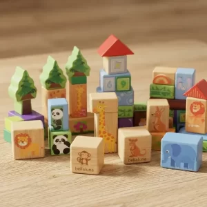 Miniatura 8 de 9 de Bloques De Madera Zoo 100 Piezas Construcción Animales