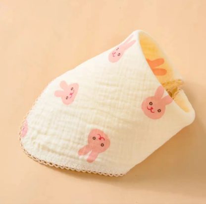 Imagen 1 de 1 de Babero Bebé Gasa De Algodón Conejitos Rosa Absorbente Surtido