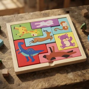 Miniatura 1 de 4 de Tetris Animales Madera Rompecabezas Encastre Didáctico