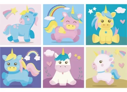 Imagen 1 de 10 de Cubo Rompecabezas Madera Encastre Bebé Didáctico Unicornio