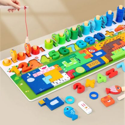 Imagen 6 de 9 de Ábaco De Madera Juego Didáctico Contar Colores Y Formas Surtido