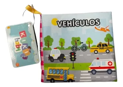 Imagen 3 de 7 de Libro De Tela Bebé Transportes Estimulación Sensorial Multicolor