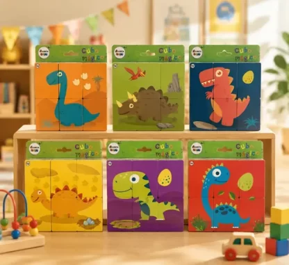 Imagen 3 de 10 de Cubo Rompecabezas Madera Encastre Bebé Didáctico Unicornio