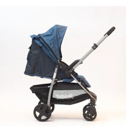Imagen 4 de 6 de Cochecito De Paseo Bebesit Aeris 1390 Azul Con Chasis Color Plateado Rebatible