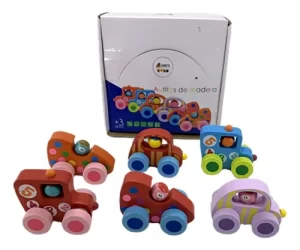 Miniatura 5 de 7 de Autitos De Madera Didácticos Pack X6 Vehículos Colores Surtido