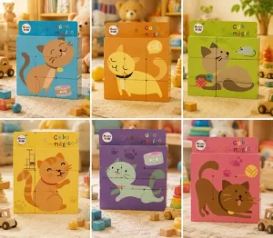 Miniatura 3 de 10 de Cubo Rompecabezas Madera Encastre Bebé Didáctico Dinosaurio