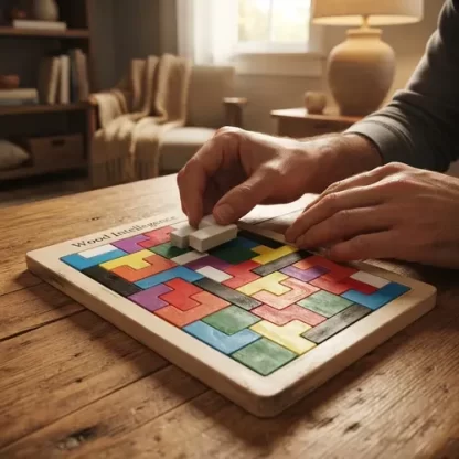 Imagen 2 de 4 de Tetris De Madera Rompecabezas Encastre Juego De Ingenio