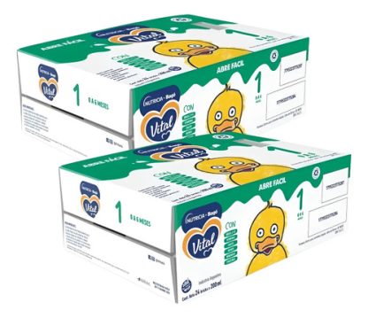 Imagen 1 de 3 de Combo x2 cajas Leche Vital 1 Liquida 200ml X48 Bricks
