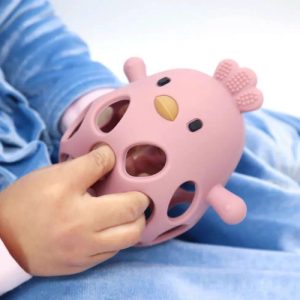 Miniatura 6 de 9 de Mordillo Silicona Bebé Pollito Sonajero Apto Para Morder