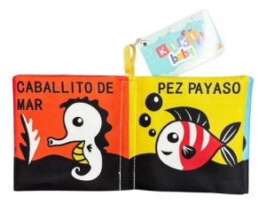 Miniatura 7 de 10 de Libro De Tela Bebé Bajo El Mar Blanco Y Negro Estimulación