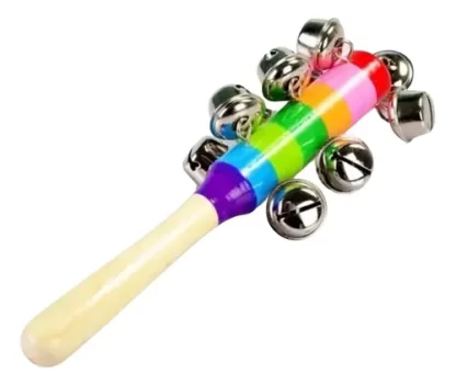 Imagen 6 de 7 de Sonajero Cascabel Madera Bebé Maraca Didáctica Colores Surtido