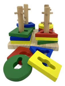 Miniatura 9 de 11 de Bloques Encastre Geométrico Madera Apilable Montessori Surtido