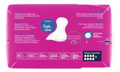 Imagen 4 de 8 de Apósitos para incontinencia Indasec Discreet Maxi Noche x 12 unidades
