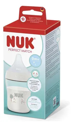 Imagen 4 de 5 de Mamadera Nuk Perfect Match 150 ml Anticólicos Oveja Blanco