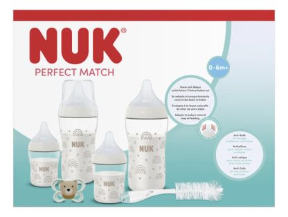 Imagen 3 de 8 de Set Inicio Nuk Perfect Match 4 Mamaderas Y Chupete Arcoíris