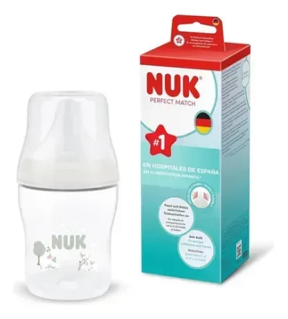 Imagen 1 de 5 de Mamadera Nuk Perfect Match 150 ml Anticólicos Oveja Blanco
